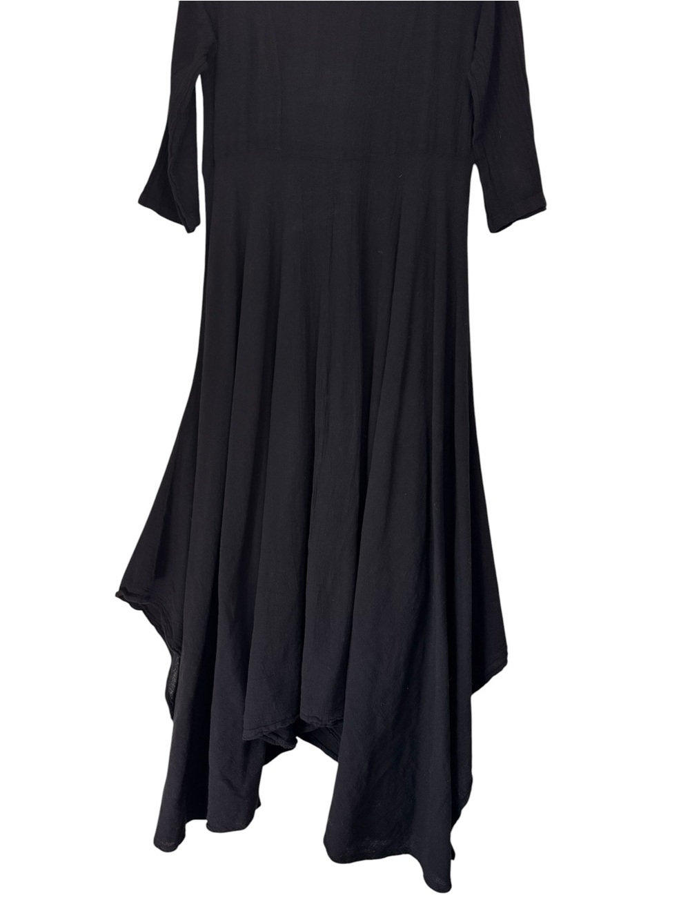 Cottonways Dress Alebrijes Maria Size Small Black Cotton Gauze Blue Floral Art - Picture 8 of 10